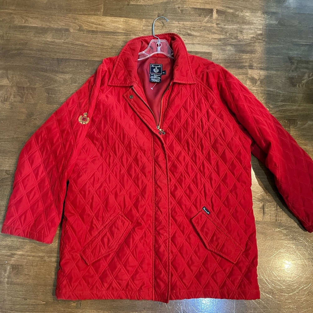 Faconnable Red Quilted Puffer Jacket Lightweight